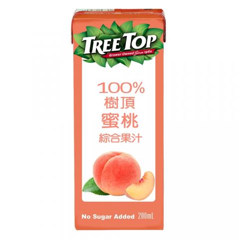 4/11直播(200ml*6入)【樹頂Treetop】100%蜜桃綜合果汁鋁箔 