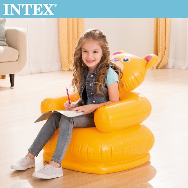 (小熊)【INTEX】可愛動物兒童充氣椅(68556)@收納 居家 旅 