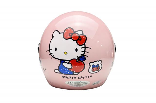 贈主購金140(蘋果Kitty/粉)EVO中大童款卡通3/4罩式安全帽 