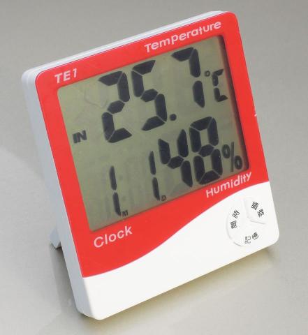 TE1 室內型溫濕度計+時鐘 （超大字幕）@溫度計 兩用溫度計 