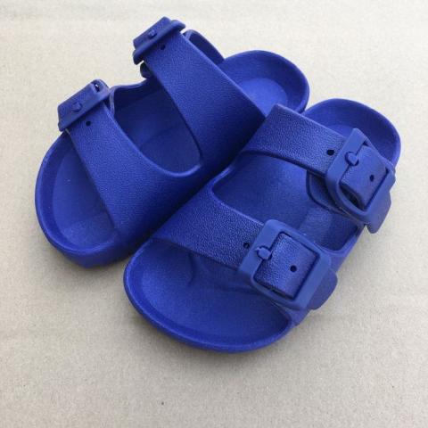 (藍色/22cm)百雄 童版勃肯拖鞋(台灣製/防水/無毒/抗滑鞋底 