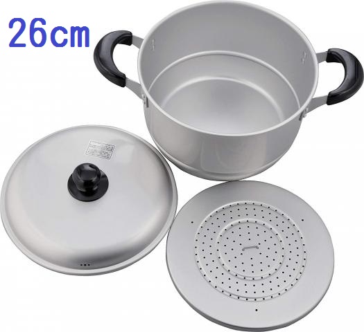 (26cm)台灣製 蒸煮兼用鍋附蒸盤(可當湯鍋使用/蒸籠使用/一 