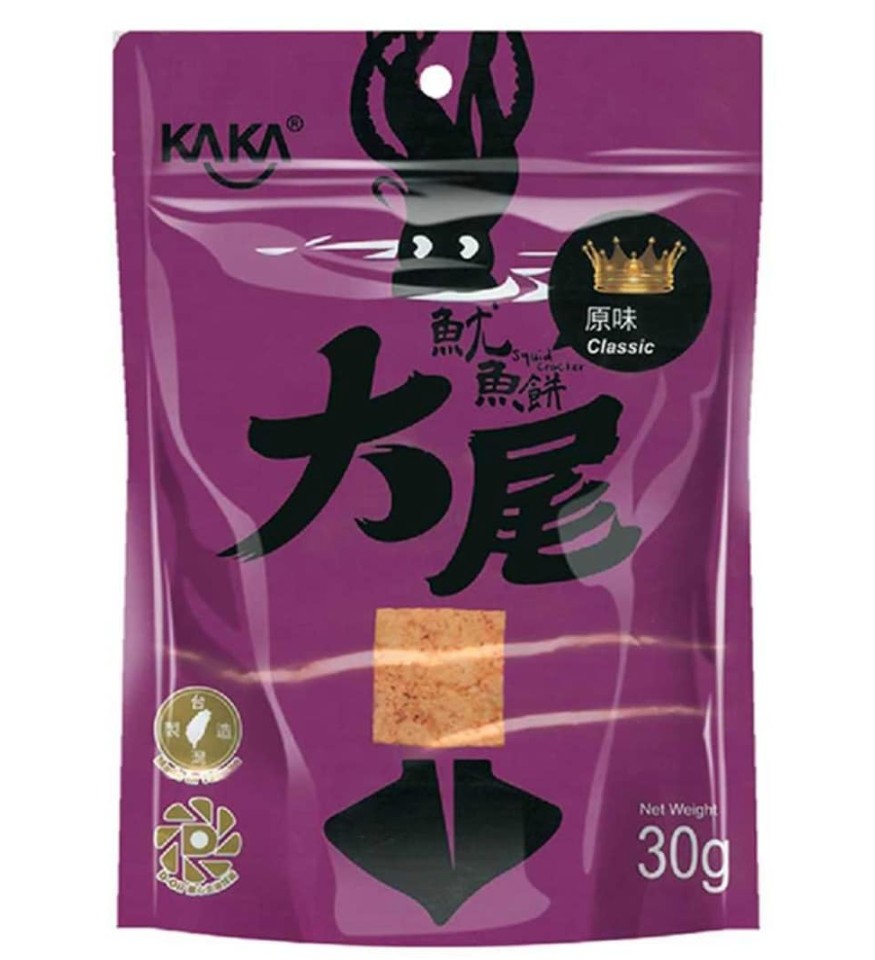 單購(原味)KAKA 大尾醬燒魷魚餅30g @餅乾零食點心蝦餅